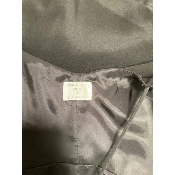 Rag & Bone Black Silk Dress Size 4 With Spaghetti Straps Wrap Accent - Picture 7 of 7